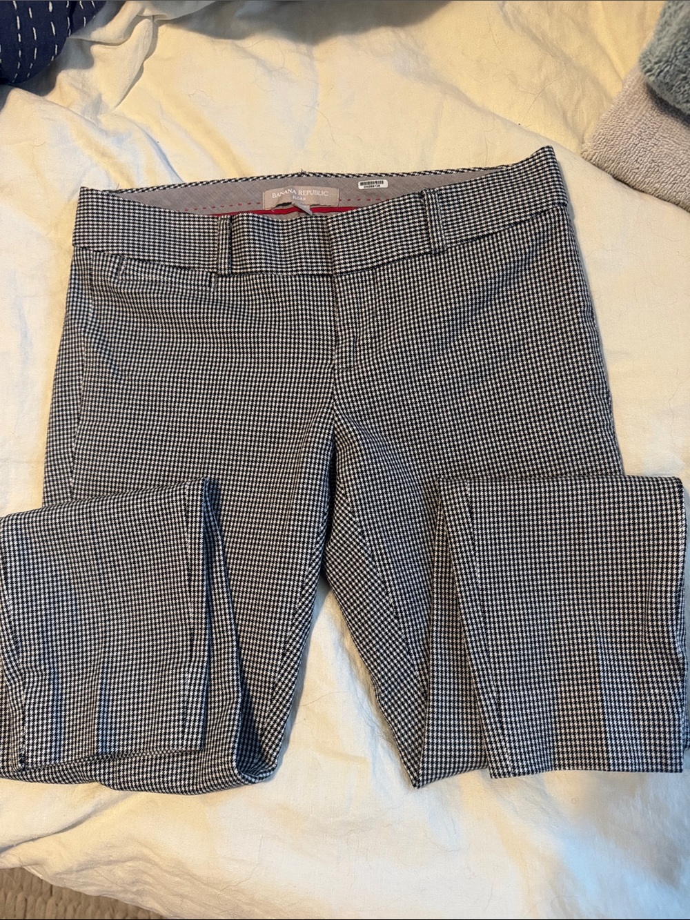Banana Republic Black & White Micro-Check Cropped Pants